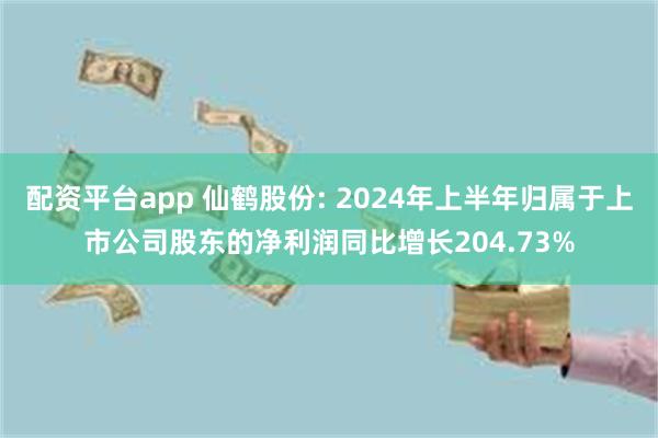 配资平台app 仙鹤股份: 2024年上半年归属于上市公司股东的净利润同比增长204.73%