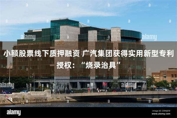 小额股票线下质押融资 广汽集团获得实用新型专利授权：“烧录治具”