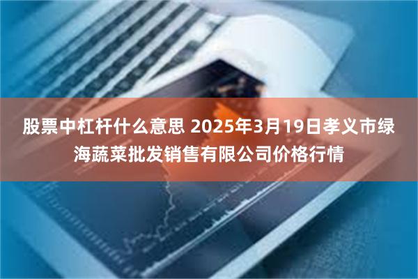 股票中杠杆什么意思 2025年3月19日孝义市绿海蔬菜批发销售有限公司价格行情